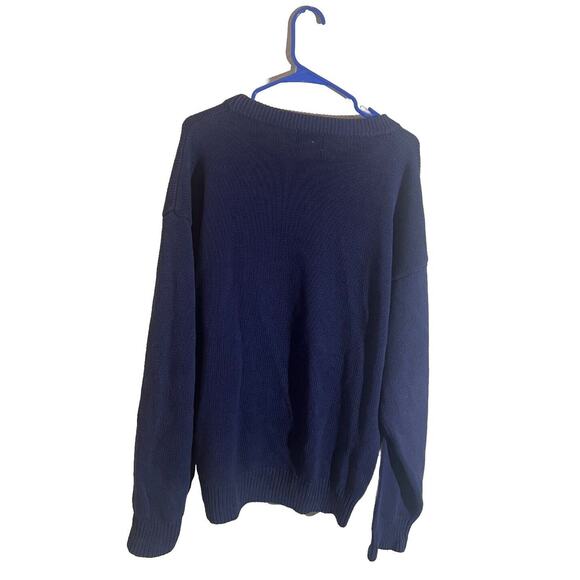 VTG Boston Traders Knit Sweater Golf Mens Size XLT Blue 100% Cotton Jumper - Picture 2 of 7